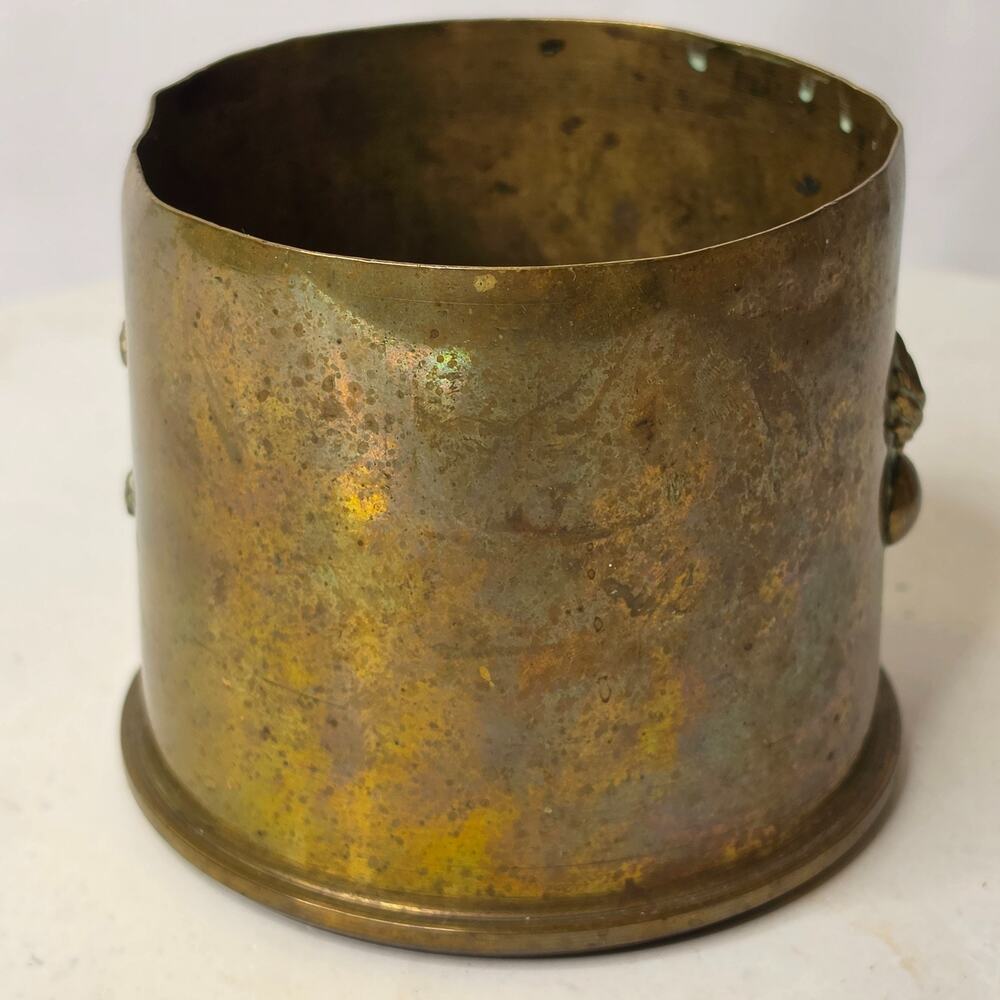 Antique Trench Art Royal West African Frontier Force Military Brass Approx 4x4" - Picture 2 of 10